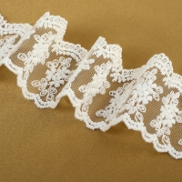Кружево на сетке, 55 мм &times; 9 &plusmn; 0,5 м, цвет белый