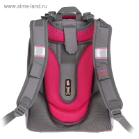 Рюкзак каркасный школьный 36 х 28 х 16 см, эргономичная спинка, Stavia "Мишка", серый