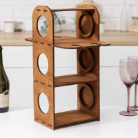 Подставка-минибар под 3 бутылки и 4 бокала, 35&times;23&times;48 см