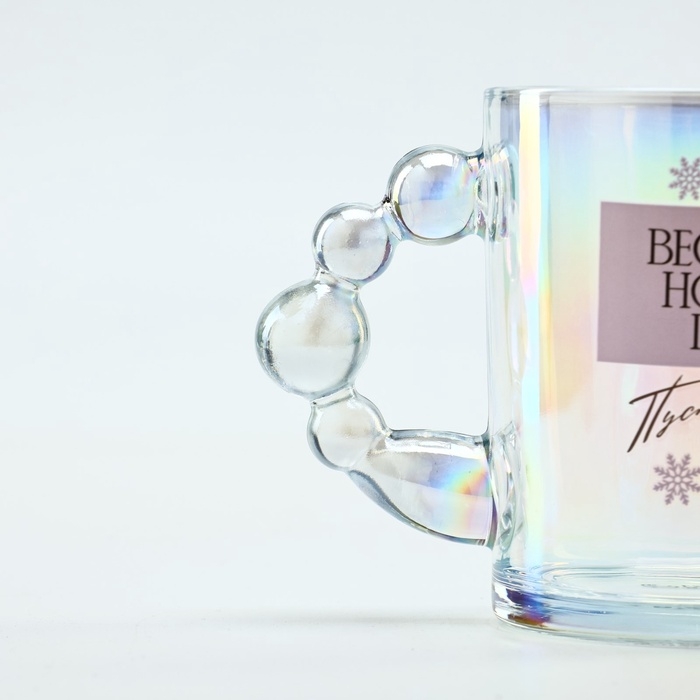 Новый год. Кружка стеклянная &laquo;Веселого Нового года&raquo;, 350 мл