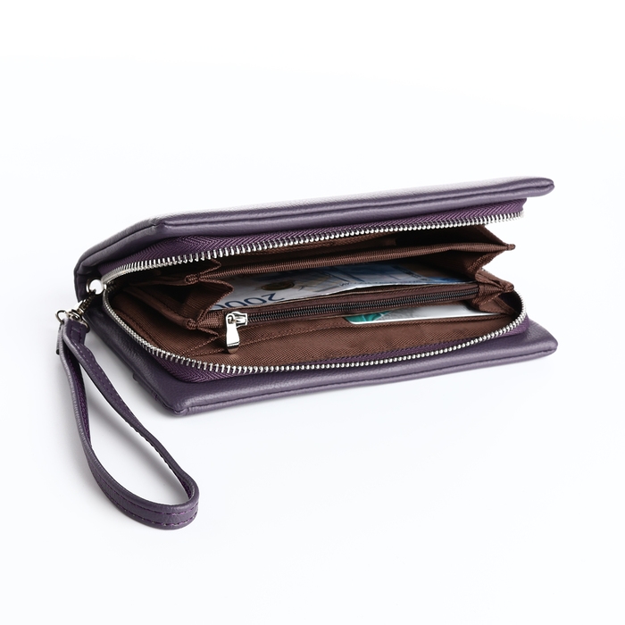 Кошелёк женский на молнии, цвет фиолетовый Кошелёк женский на молнии, цвет фиолетовый