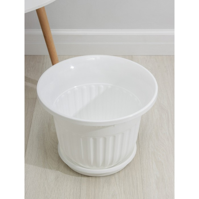 Горшок с поддоном «Лозанна», 17 л, d=41 см, цвет белый Горшок с поддоном «Лозанна», 17 л, d=41 см, цвет белый