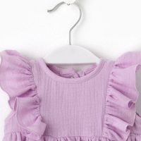 Боди с рюшей Крошка Я "Муслин", рост 74-80 см, цвет лиловый