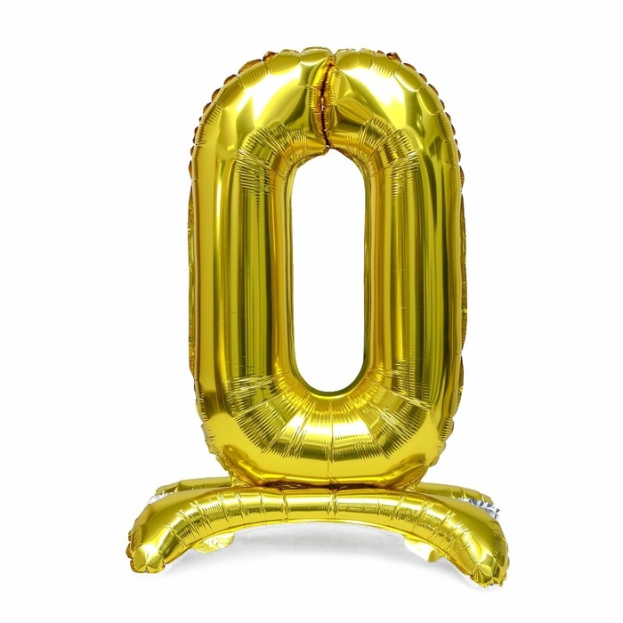 Шар фольгированный 32 Шар фольгированный 32" «Цифра 0», на подставке, цвет золото
