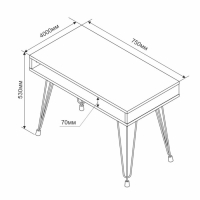 Столик журнальный Liverpool 75х40х53 см, дуб крафт золотой, чёрный