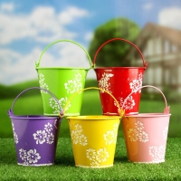 Кашпо "Ведерко Леа"  10х10см МИКС