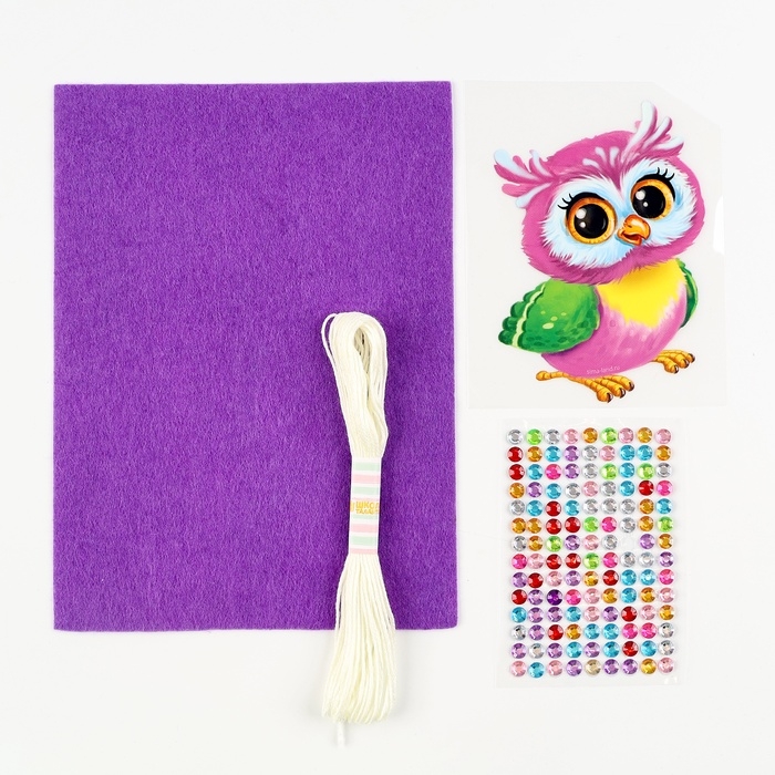 Набор для шитья. Игрушка из фетра своими руками с термонаклейкой &laquo;Сова&raquo;