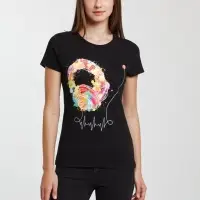 Футболка женская Feel The Beat, черная, размер M