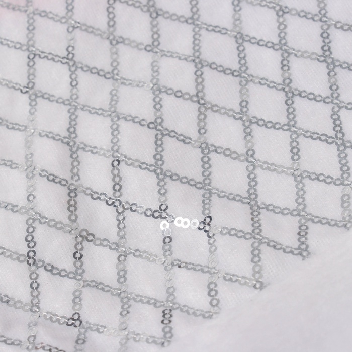 Колпак новогодний "Сетка сияние" 30х38 см, бело-серебристый