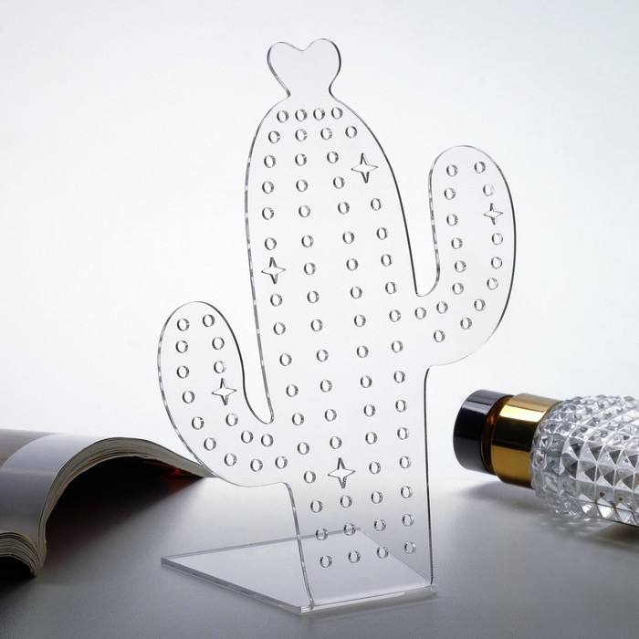 Подставка под украшения &laquo;Кактус&raquo; 12&times;16, оргстекло 2 мм, В ЗАЩИТНОЙ ПЛЁНКЕ