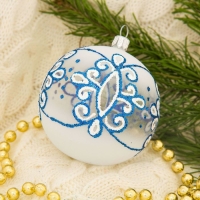 Набор новогодних шаров "Диадема" (набор 4 шт) d-7,5 см