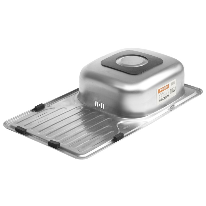 Мойка кухонная Accoona AB4276, врезная, толщина 0.6 мм, 760х420х165 мм, глянец Мойка кухонная Accoona AB4276, врезная, толщина 0.6 мм, 760х420х165 мм, глянец