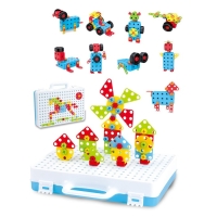 Конструктор в чемодане &laquo;Объёмная мозаика&raquo;, с электрическим шуруповертом, 40 моделей, 200 деталей