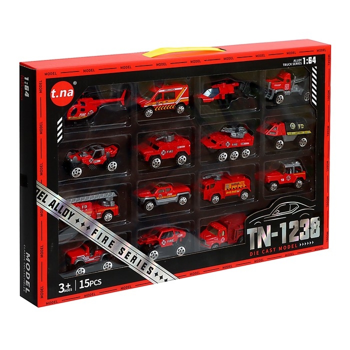 Набор металлических машин &laquo;Пожарная служба&raquo;, в наборе 15 шт