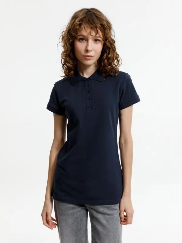 Рубашка поло женская Virma Premium Lady, темно-синяя, размер 3XL