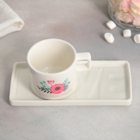 День матери. Подарочный набор керамический &laquo;Мир начинается с мамы&raquo;: кружка 150 мл, блюдце 17.5х8 см