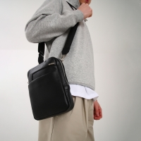 Сумка мужская через плечо TEXTURA, искусственная кожа, цвет чёрный