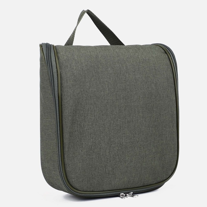 Косметичка-несессер на молнии, с подкладом, цвет хаки Косметичка-несессер на молнии, с подкладом, цвет хаки