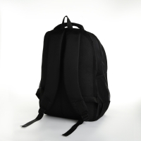 Рюкзак школьный из текстиля на молнии, 5 карманов, цвет чёрный/красный Рюкзак школьный из текстиля на молнии, 5 карманов, цвет чёрный/красный