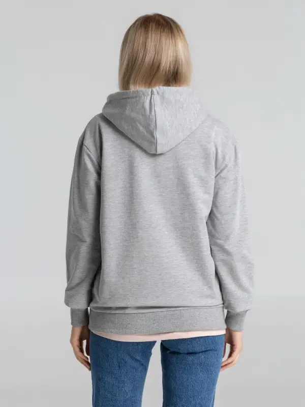 Толстовка на молнии с капюшоном Unit Siverga серый меланж, размер XS