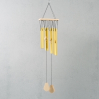 Музыка ветра металл "Спокойствие" золото 8 трубок 67 см Музыка ветра металл "Спокойствие" золото 8 трубок 67 см