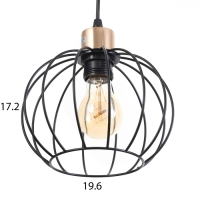 Люстра "Контур" 3х60Вт Е27 Чёрный 70х20х22(90)см