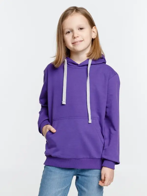Толстовка с капюшоном детская Kirenga Kids, фиолетовая, 14 лет