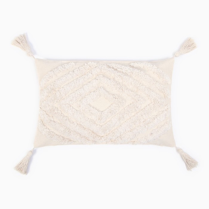 Наволочка декоративная &laquo;Этель&raquo; Бохо, 30х50 см, цвет молочный, 100% хлопок