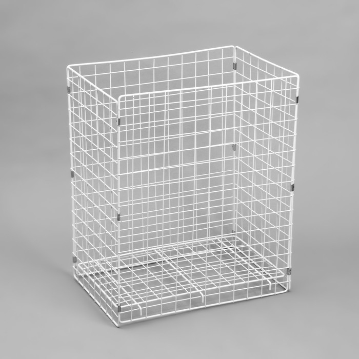 Корзина-накопитель складная, на колесах, 1 полка, 60&times;40&times;80 см, цвет белый