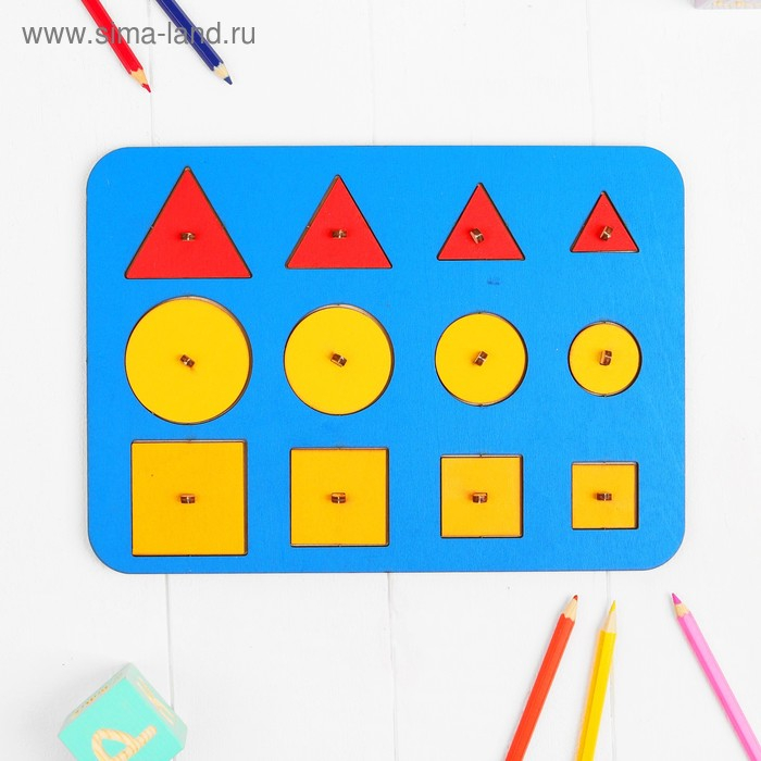 Рамка-вкладыш М. Монтессори &laquo;Больше-меньше 1&raquo; МИКС