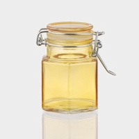 Банка стеклянная для хранения сыпучих продуктов &laquo;Грани&raquo;, 100 мл, 5,5&times;8 см, с бугельным замком, цвет МИКС