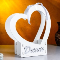 Кашпо деревянное-сердце "Dream", 24х10х27,5 см, дуб, белый