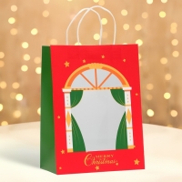 Пакет подарочный новогодний с окном "Театр" 26 х 35 х 16 см. Пакет подарочный новогодний с окном "Театр" 26 х 35 х 16 см.