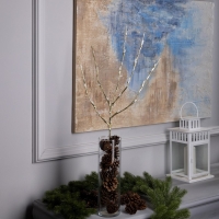 Светодиодная ветка 70 см, 20 LED, золотистая, AAх2 (не в комплекте), свечение тёплое белое Светодиодная ветка 70 см, 20 LED, золотистая, AAх2 (не в комплекте), свечение тёплое белое