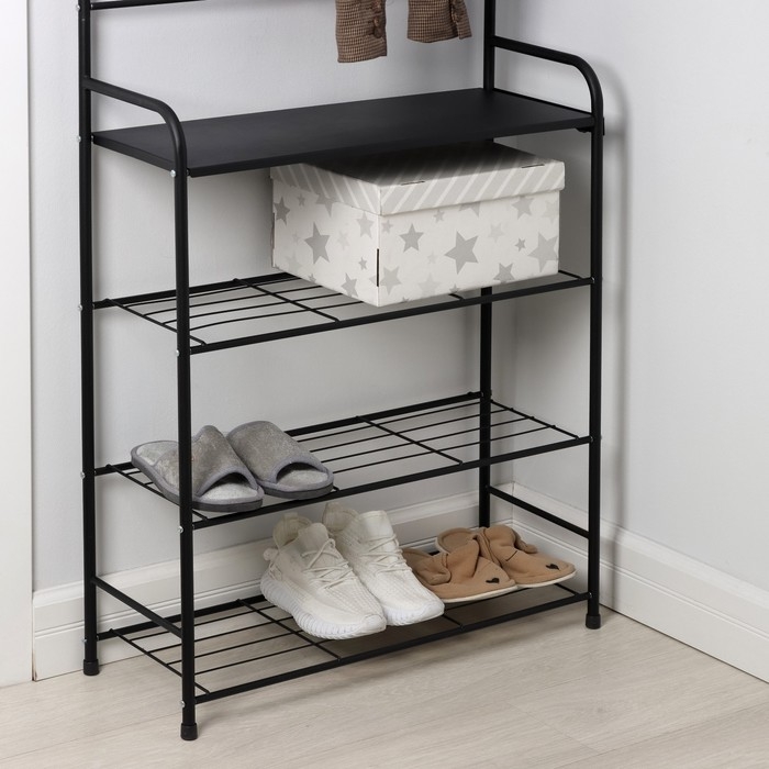 Стеллаж в прихожую &laquo;Константа&raquo;, 69&times;26&times;183 см, цвет чёрный