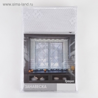 Тюль на кухню без шторной ленты, 210х165 см, цвет белый, 100% полиэстер Тюль на кухню без шторной ленты, 210х165 см, цвет белый, 100% полиэстер