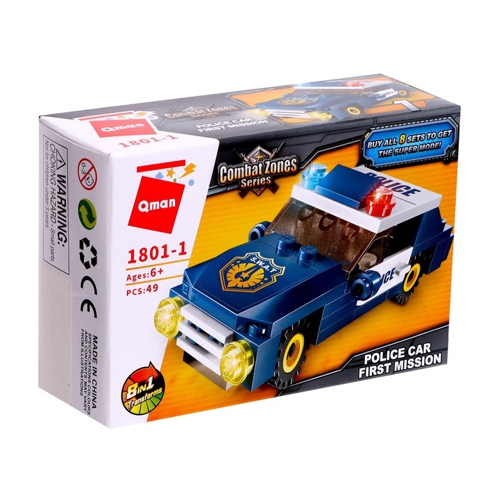 Конструктор Полиция &laquo;Полицейский транспорт&raquo;, 8 видов, МИКС