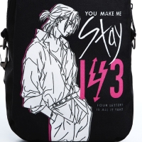 Сумка молодёжная на молнии, цвет чёрный Сумка молодёжная на молнии, цвет чёрный