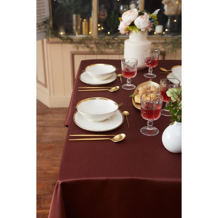 Скатерть "Этель" Cozy 150*250 +/-3см, цв.шоколад, пл. 192 г/м2, хл с ВГМО