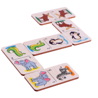 Домино большое &laquo;В зоопарке&raquo; 28 деревянных фишек