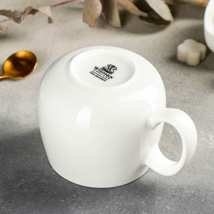 Кружка фарфоровая Wilmax England, 400 мл, цвет белый