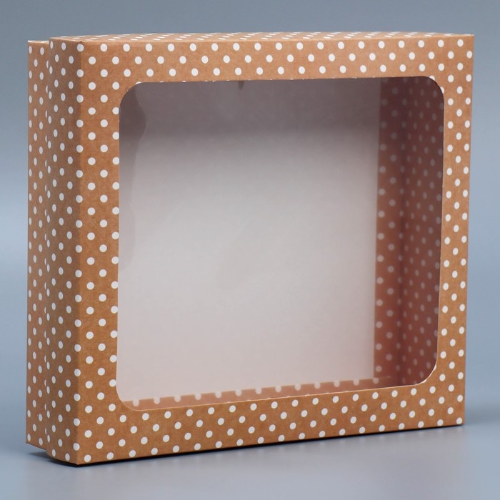Коробка подарочная, упаковка, &laquo;Горошек&raquo; , 23.5 х 20.5 х 5.5 см