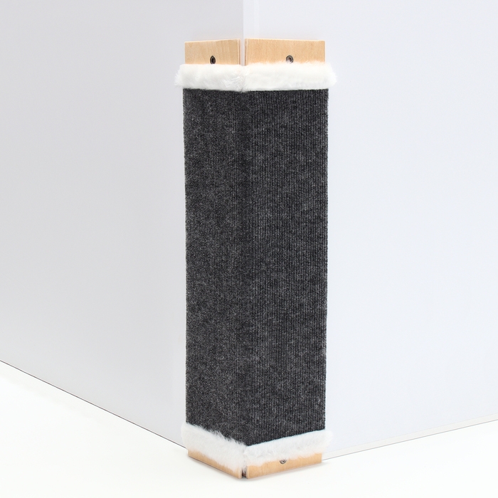 Когтеточка угловая, ковролин с мехом, 55 х 25 см Когтеточка угловая, ковролин с мехом, 55 х 25 см