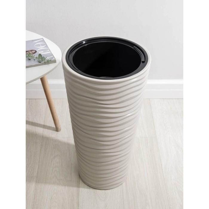 Кашпо для цветов со вставкой &laquo;Дюна&raquo;, 42 л (8 л), цвет кремовый