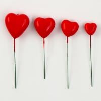 Набор топперов &laquo;Сердечки&raquo;, 12 см, цвет красный