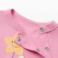 Боди детское с длинным рукавом "Зайка", цвет розовый, рост 74