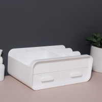 Органайзер 2-х уровн 9секц с 2 ящик 26*16,5*10см бел мат к/кор накл QF