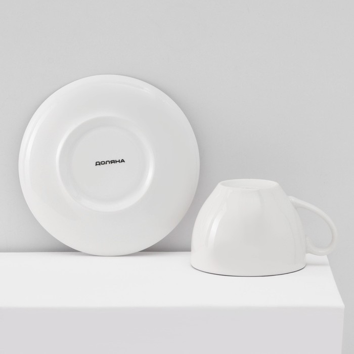 Сервиз фарфоровый чайный Доляна «Емеля», 12 предметов: 6 чашек 280 мл, 6 блюдец d=15 см, цвет белый Сервиз фарфоровый чайный Доляна «Емеля», 12 предметов: 6 чашек 280 мл, 6 блюдец d=15 см, цвет белый