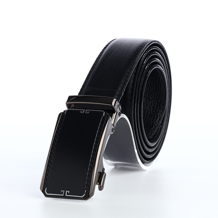 Ремень мужской, ширина 3,6 см, винт, пряжка автомат, цвет чёрный Ремень мужской, ширина 3,6 см, винт, пряжка автомат, цвет чёрный
