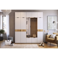 Прихожая "Бери" 800х350х1826, Дуб крафт золотой/Белое дерево